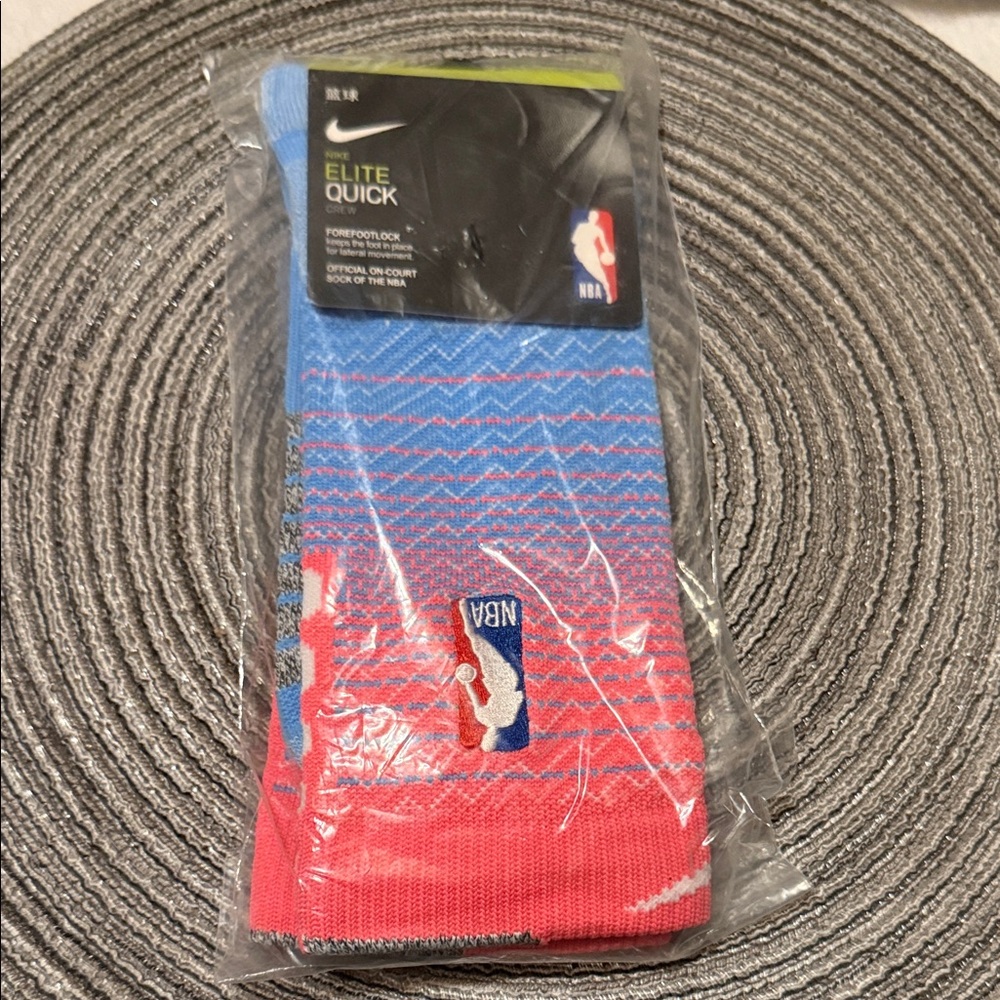 Nike Elite Quick NBA Socks - Blue and Pink